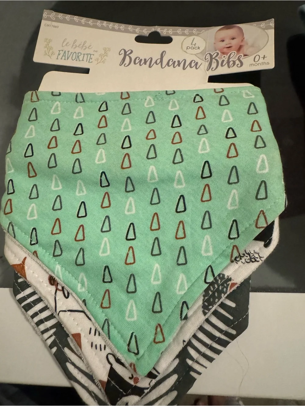 Unbranded Kids Cotton Bandana Bibs - Blue & Mint Mix (3 Pack)